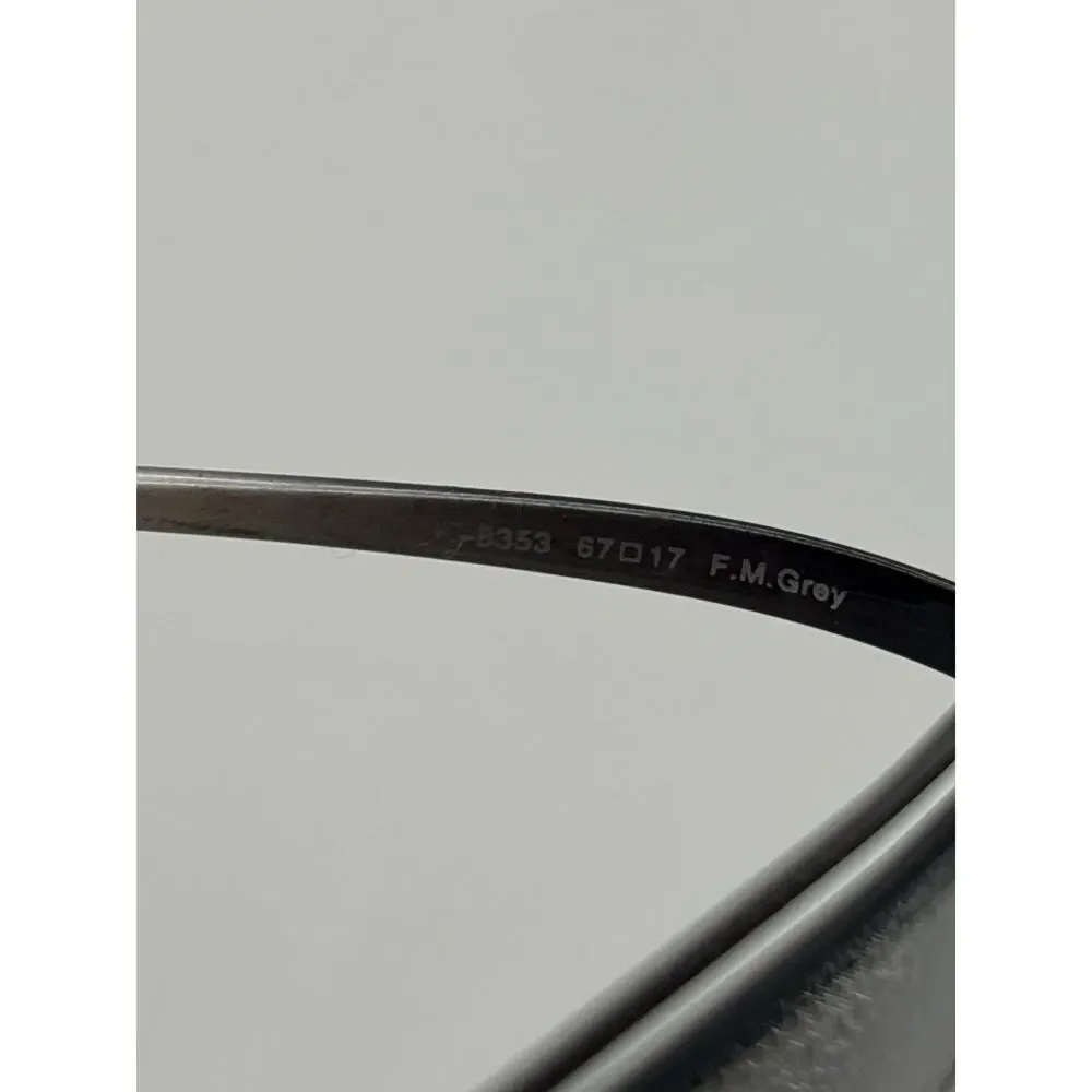 MIH-AGH Eyewear 8353 Rimless Shield Sunglasses Gray Lens Black Gunmetal